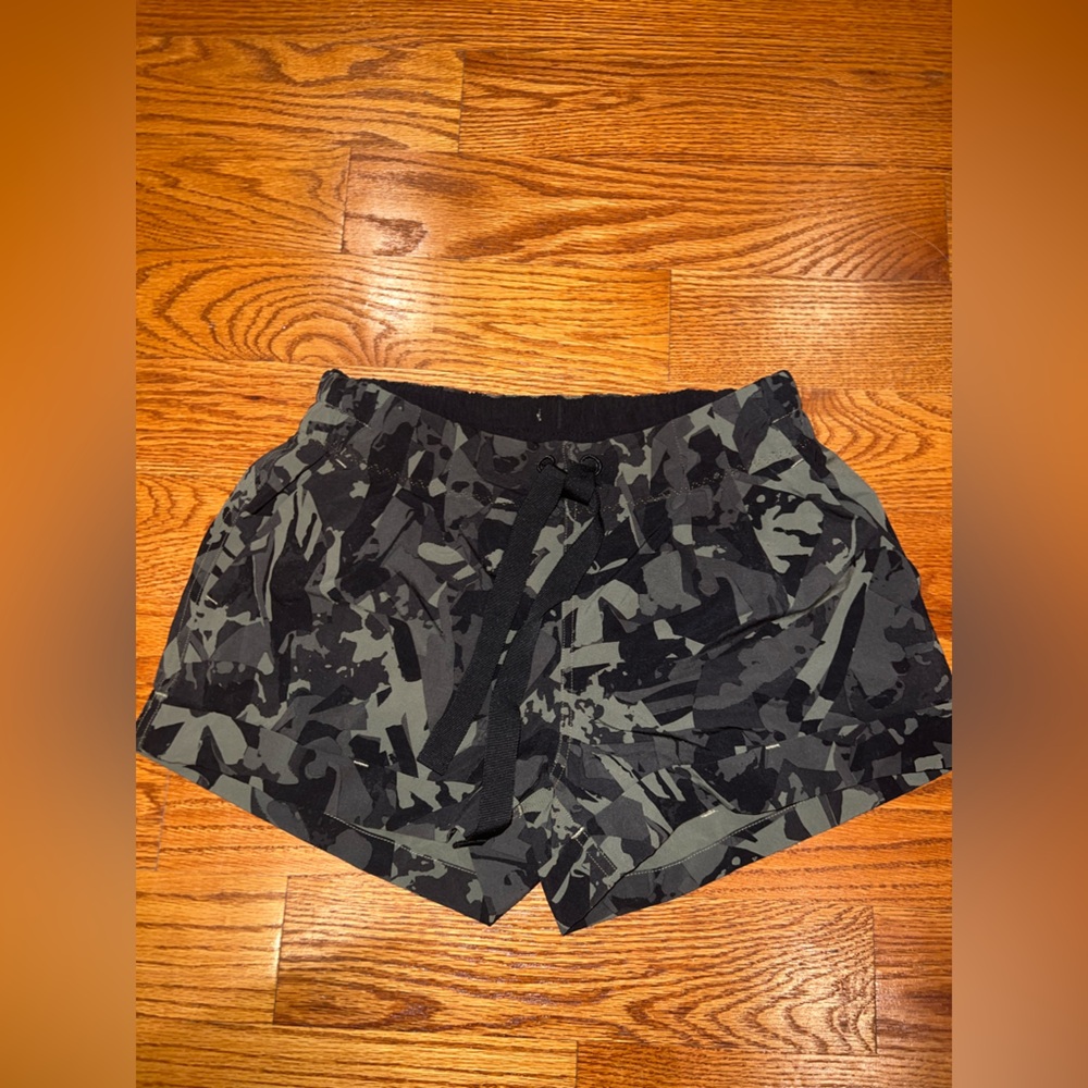 lululemon athletica Black and Gray Camo Athletic Shorts